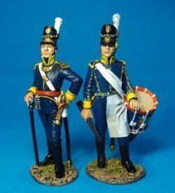 Officer and Drummer, Blue Trousers, 21st Line Infantry Regt.