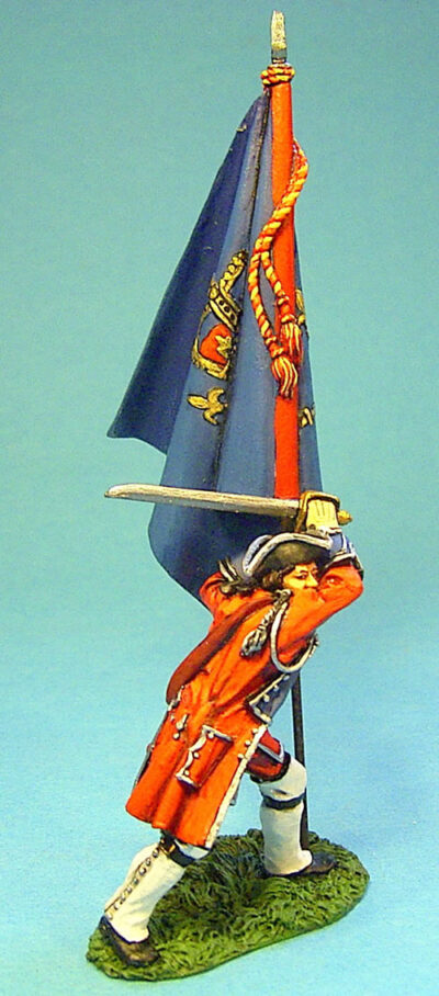 4th Regiment of Foot (Barrell's) British Officer with Regimental Colours