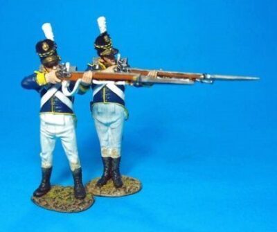 Two Figures Firing, White Trousers, 21st Line Infantry Regt 	 PORT-09W