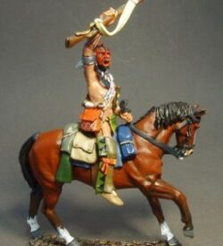 Mounted Woodland Indian with Raised Musket #2