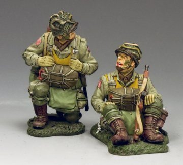 Kneeling and Sitting Paratroopers - 82nd Airborne